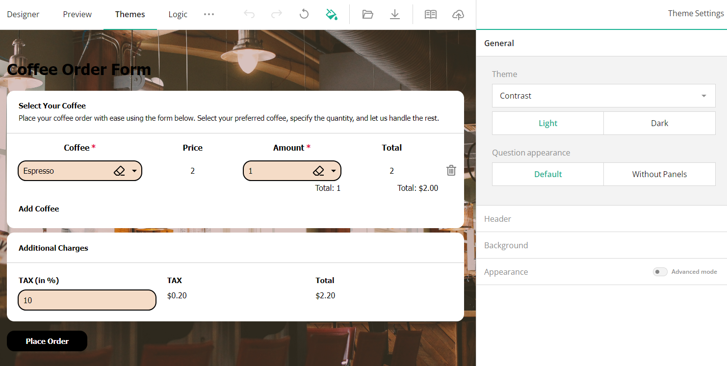 Survey Now: Theme Editor