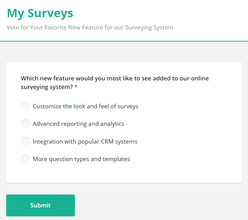 Survey Now: An Online Poll