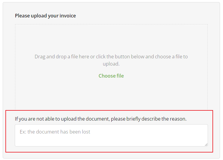 Add comment area with custom text in a placeholder - File Upload question | Survey Now.