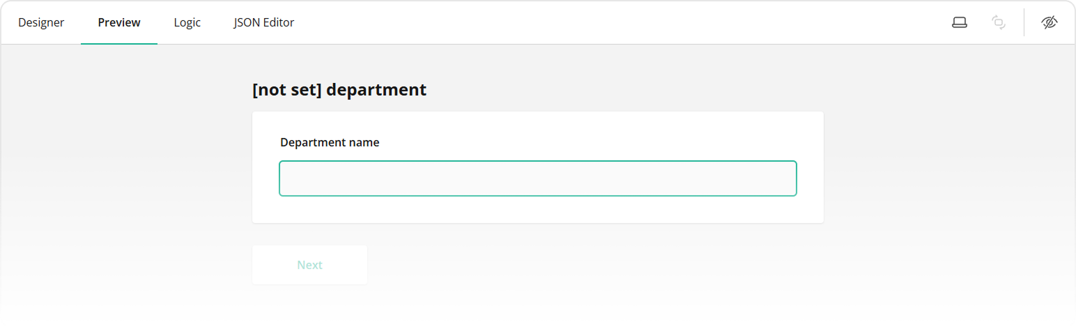 Default value for dynamic texts in the department entry