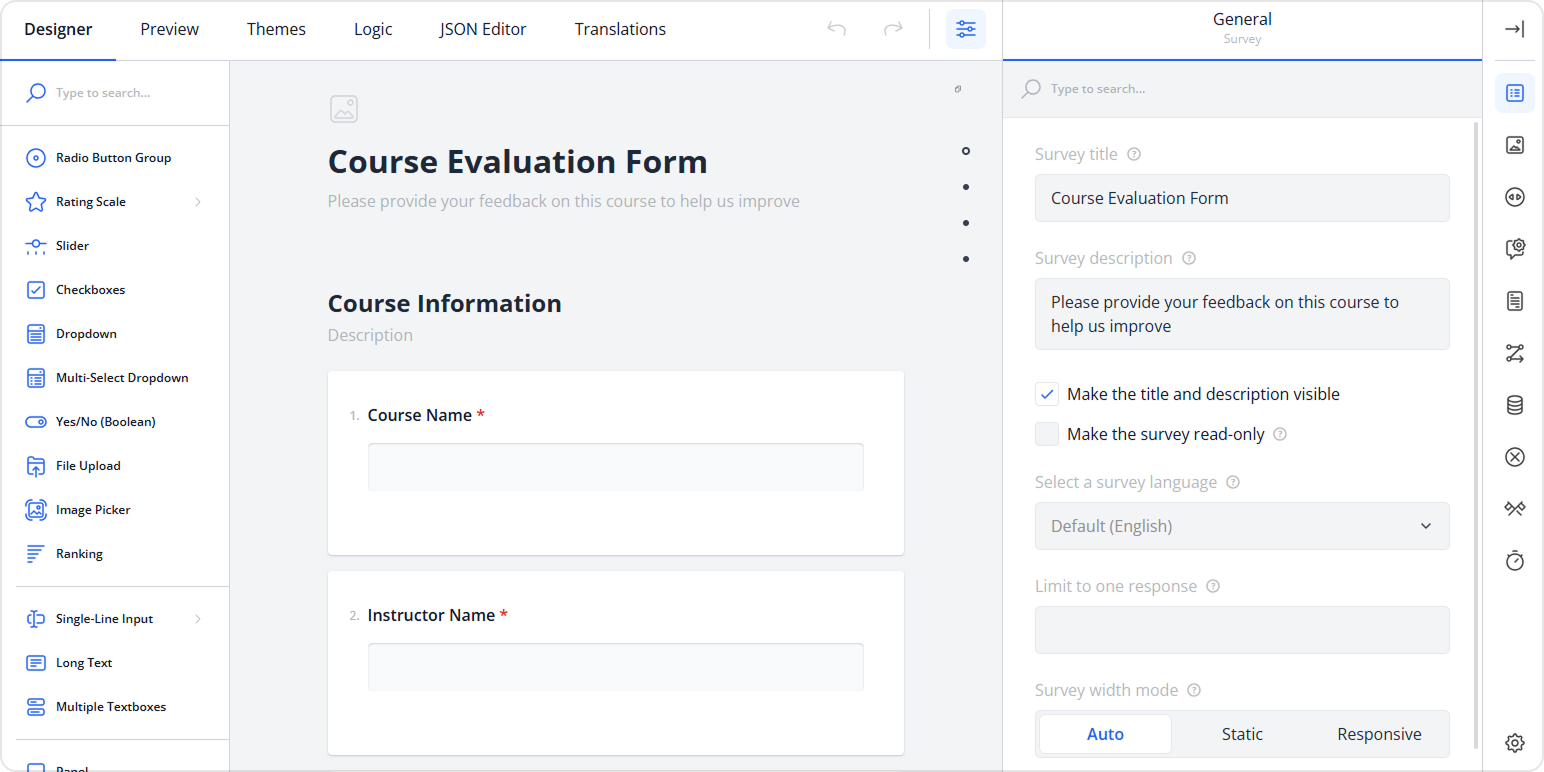 Survey Now Form Builder