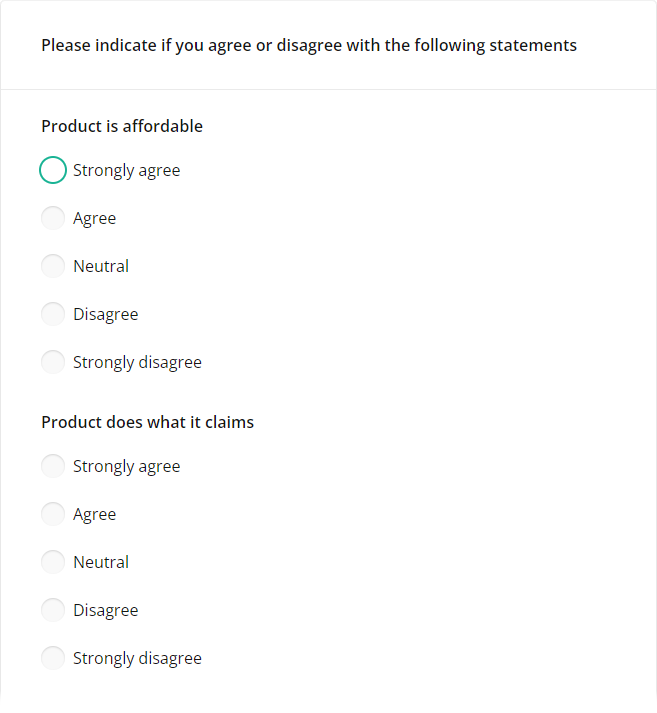 Survey Now: Matrix list display mode