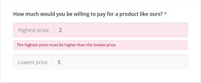 Survey Now Multiple Textboxes: Error message below a text box