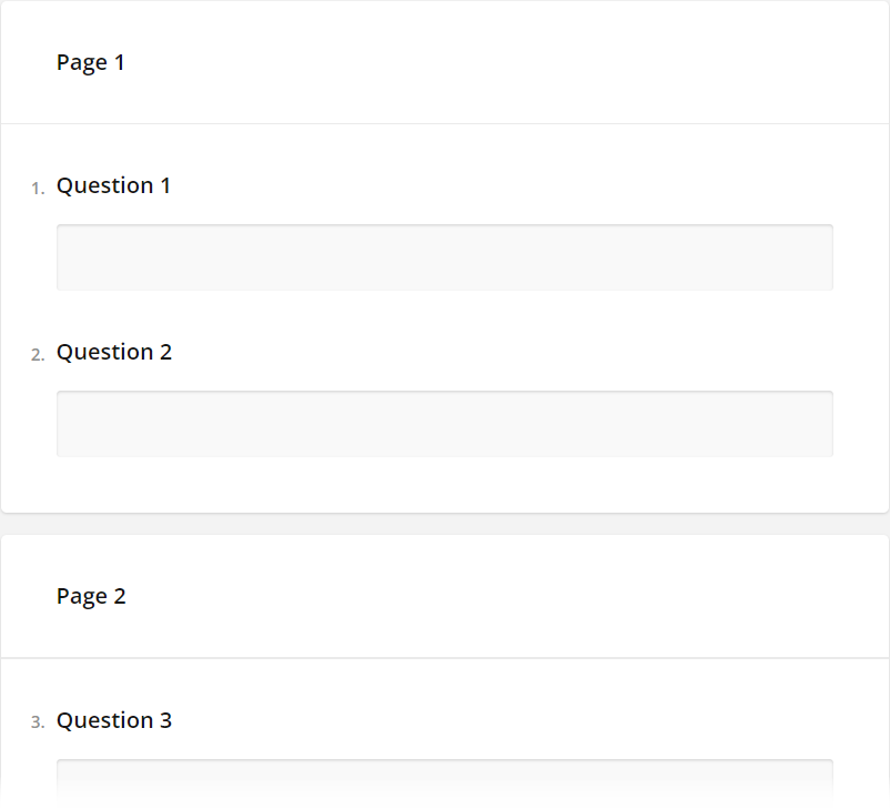 Survey Now Form Library - A multi-page survey displayed on a single page prior to Survey Now v1.9.80