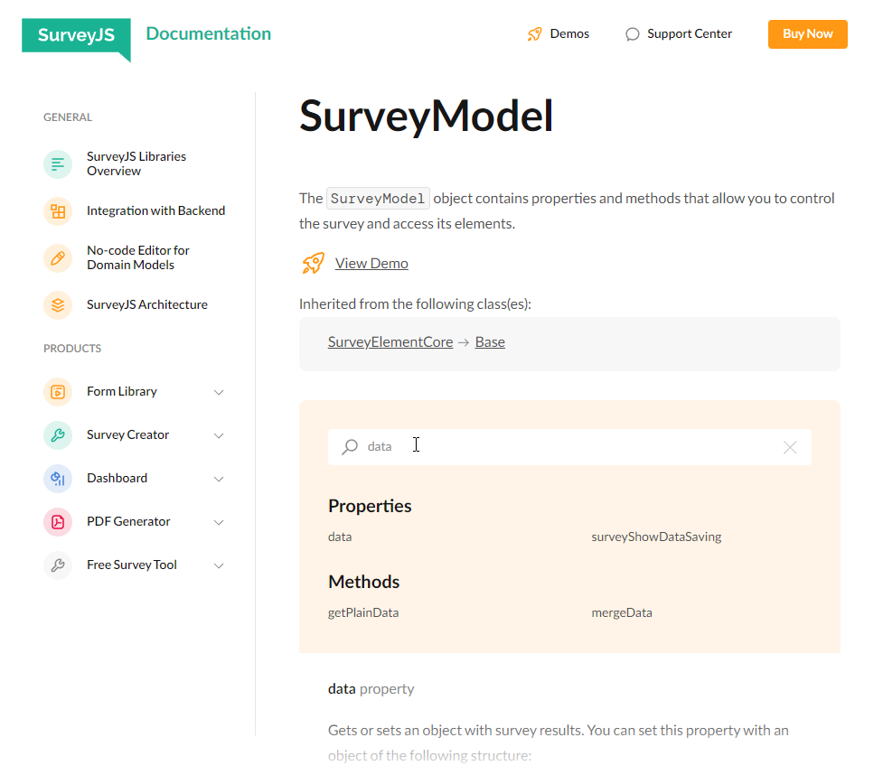 Survey Now API Reference pages redesigned