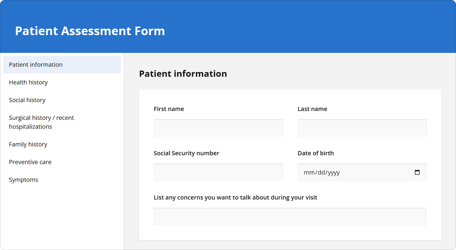 Survey Now Form Library: Survey header above the Table of Contents