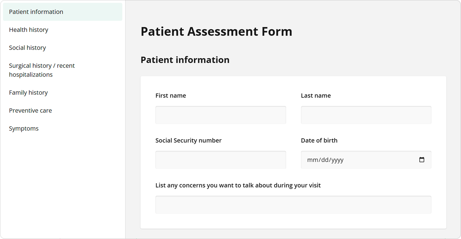 Survey Now Form Library: Survey header alongside the Table of Contents