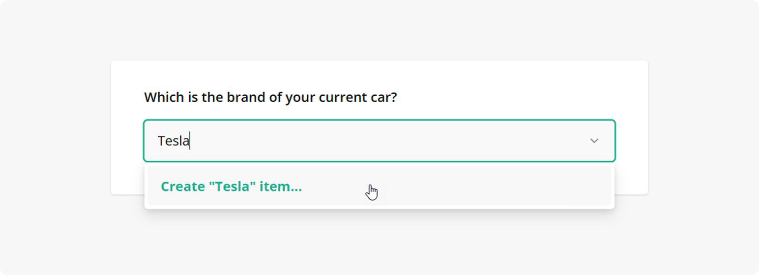Survey Now Dropdown: User-defined choice option