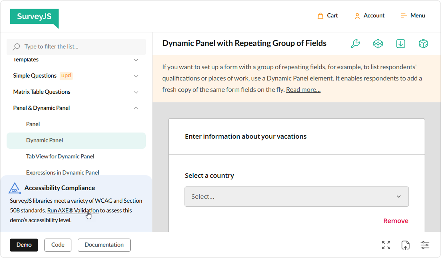 Survey Now: Accessibility Compliance section