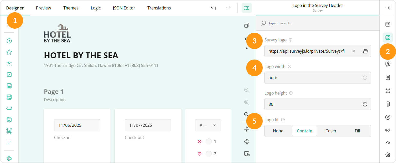 Add a logo to the survey header