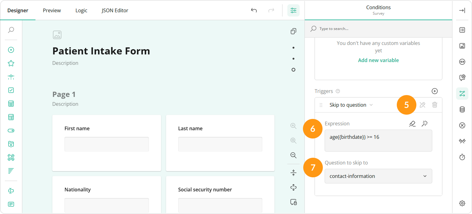 Survey Creator: How to implement "skip to question" logic, part 2