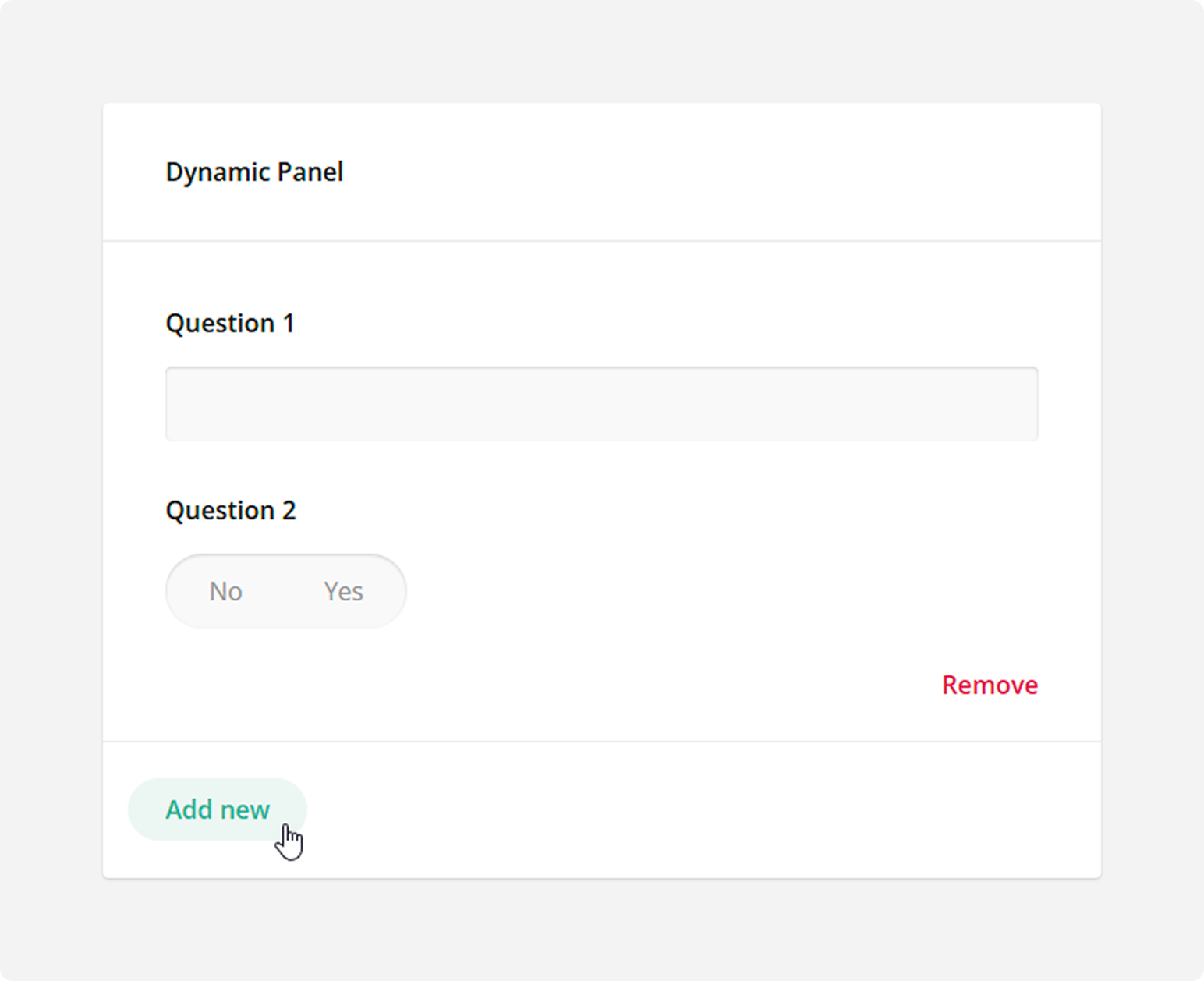 Survey Now Question types - Dynamic panel