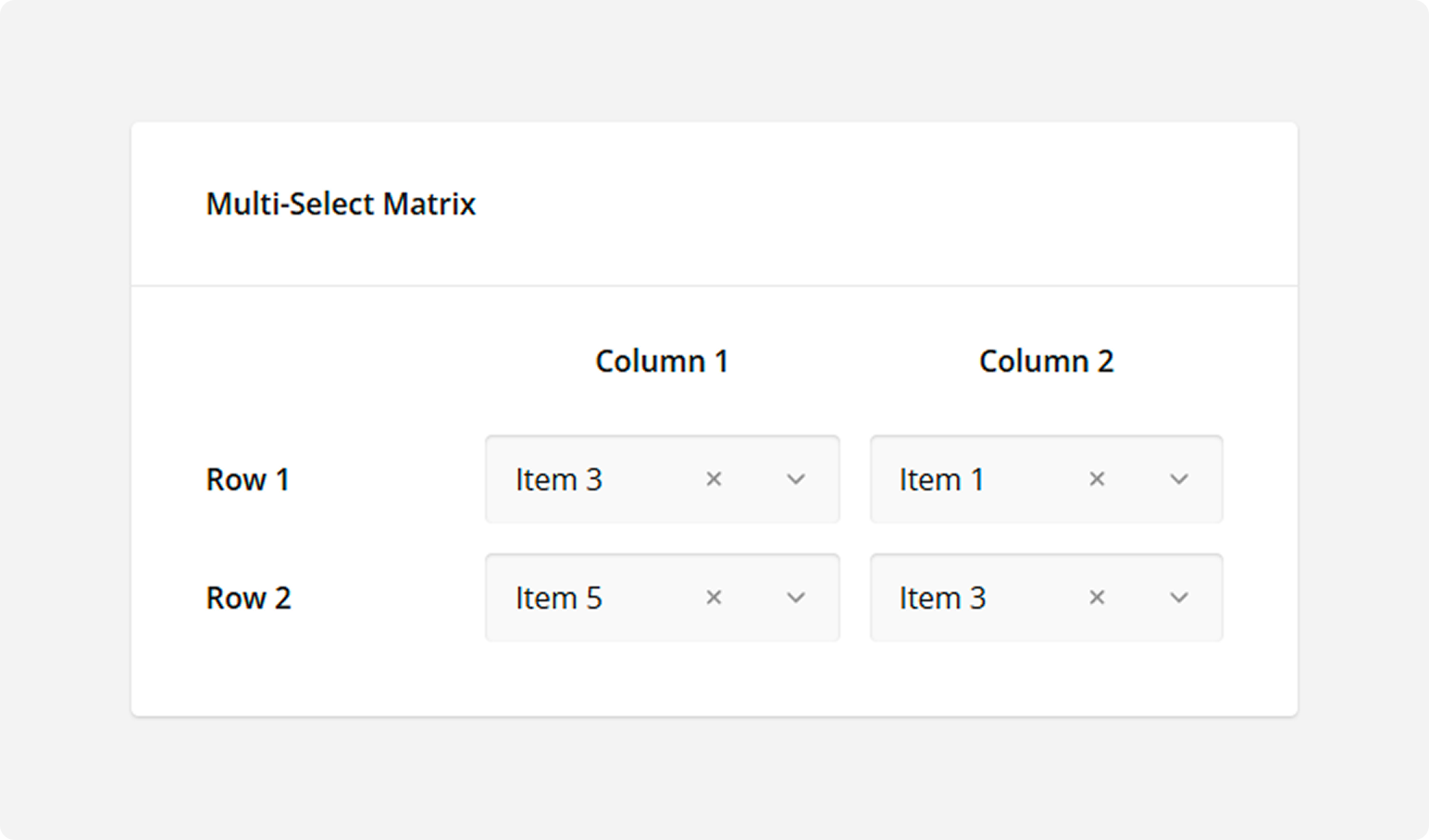 Survey Now Question types - Multi-Select Matrix