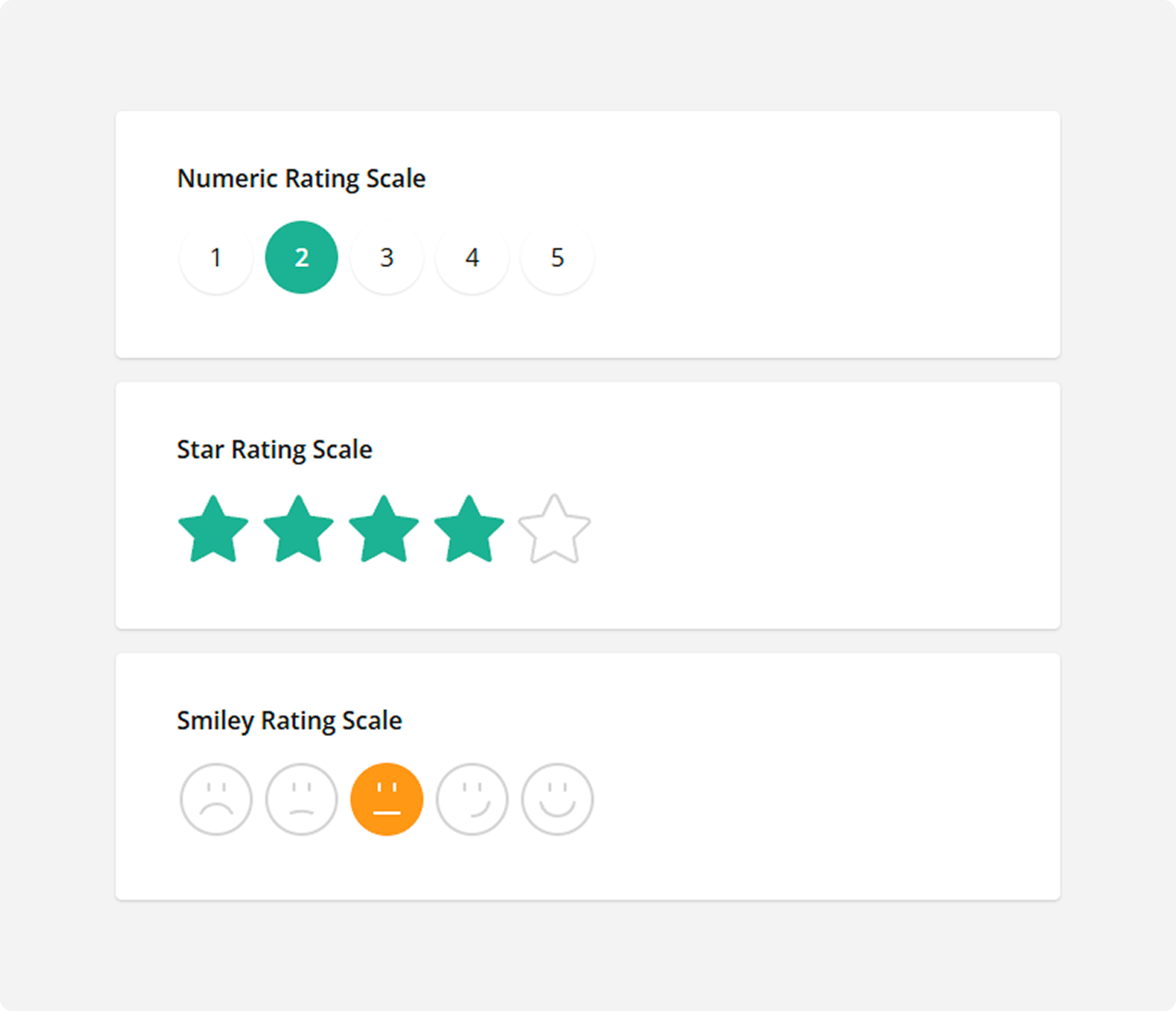 Survey Now Question types - Rating Scale