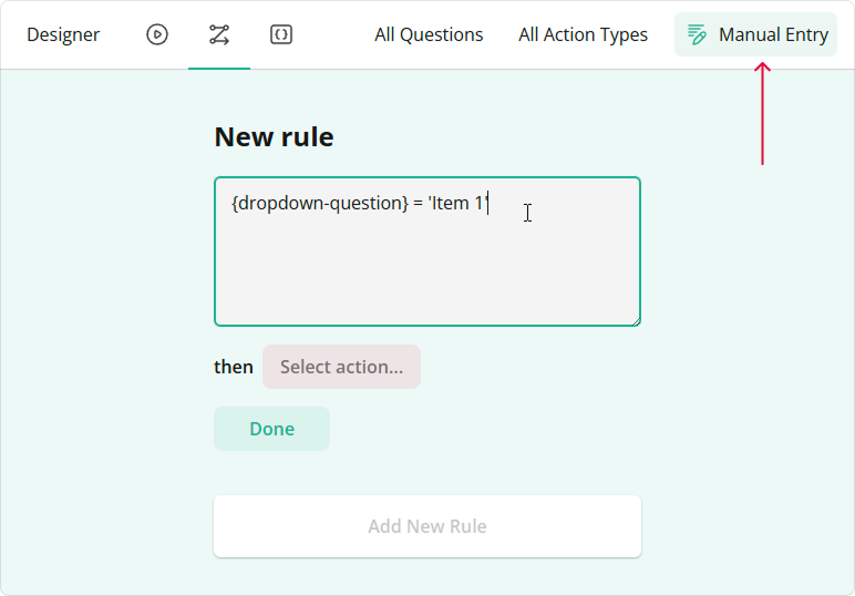 Survey Creator - Manual entry